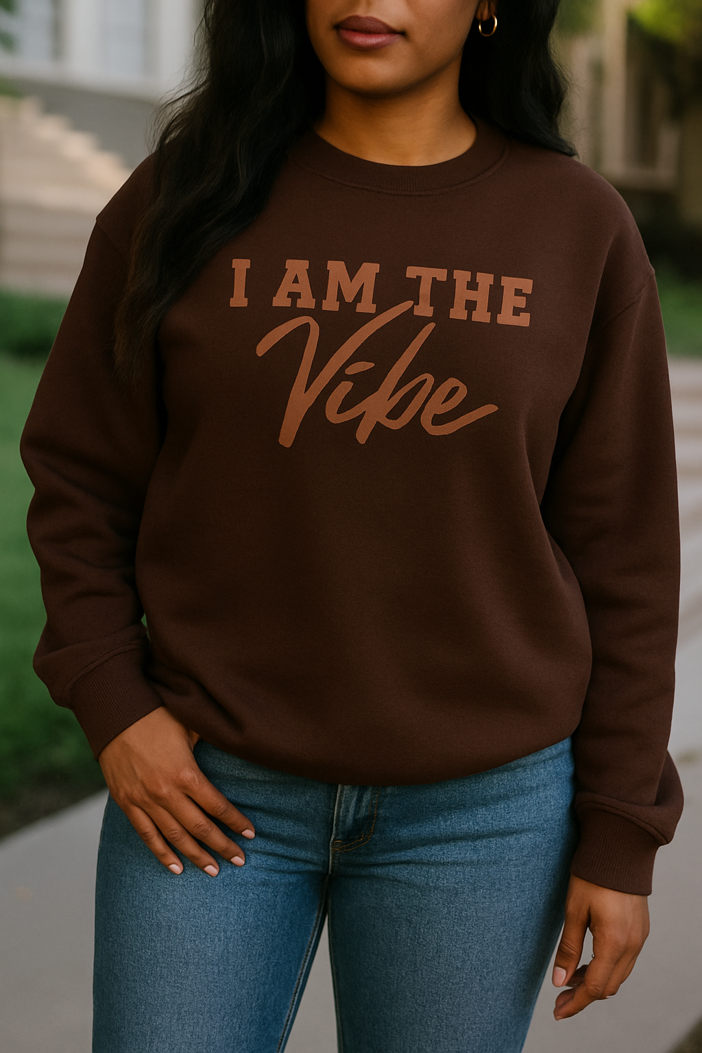 I AM THE VIBE - BROWN FONT